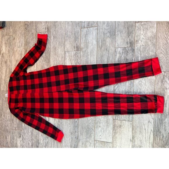NWT Lucky Brand Pajamas One piece Romper Large Buffalo Plaid w Socks Lounge GIFT - Picture 4 of 9